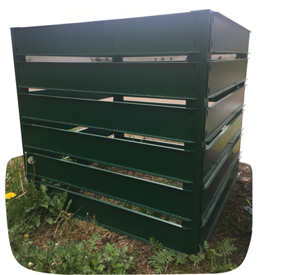 Composting box painted